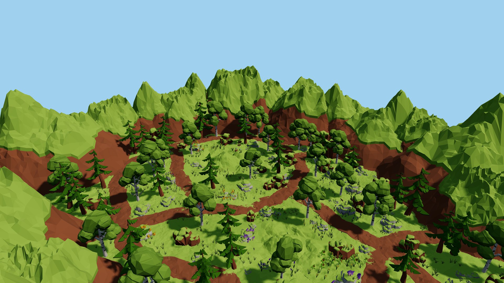 The valley: a forest ringed by mountains